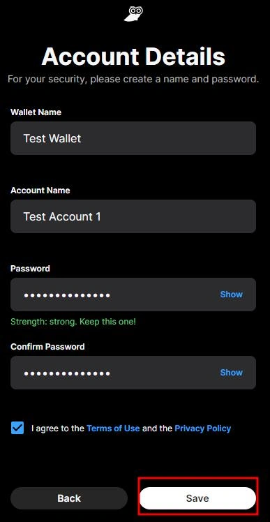 Account details