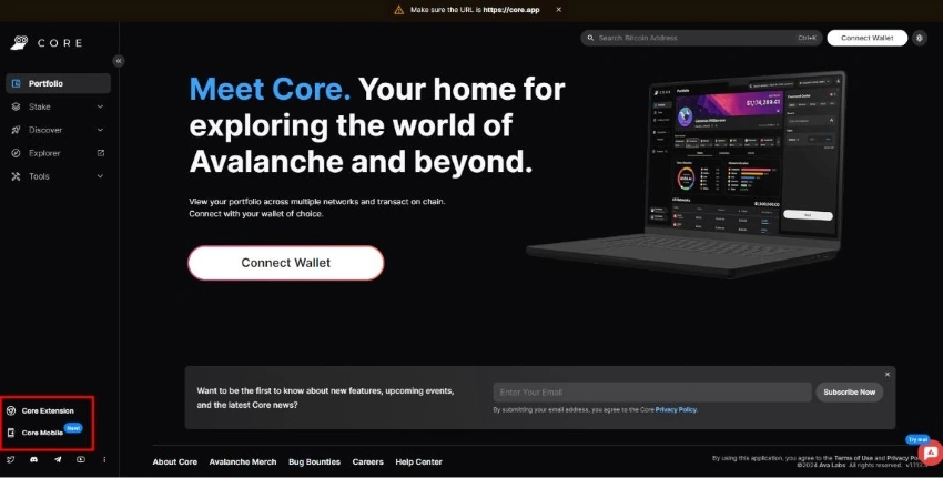 Core wallet official page
