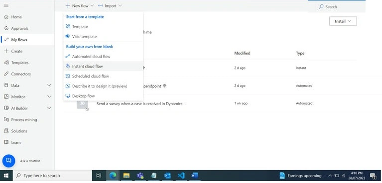 one way whatsapp messaging using Power automate to Twillio