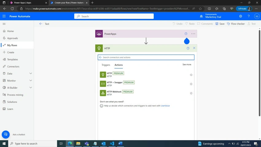 one way whatsapp messaging using Power automate to Twillio