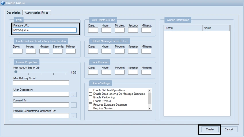 Service Bus Explorer 4: Queue Configuration