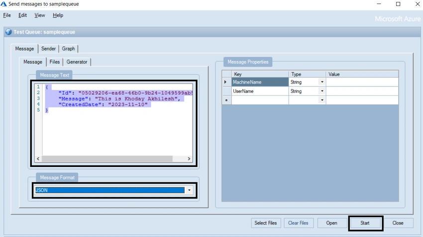 Service Bus Explorer 6: JSON Message