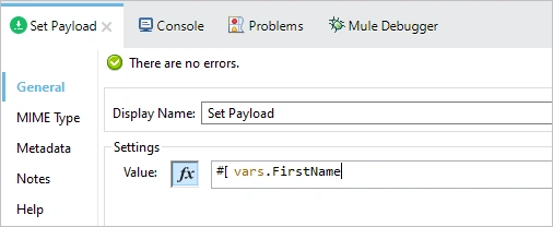 Set Variable and Payload in MuleSoft