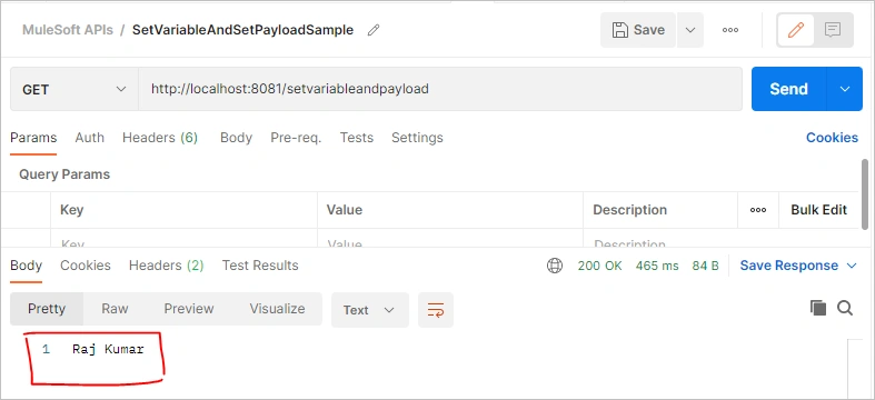 Set Variable and Payload in MuleSoft