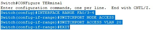 Step 4 For HR Department (VLAN 20)