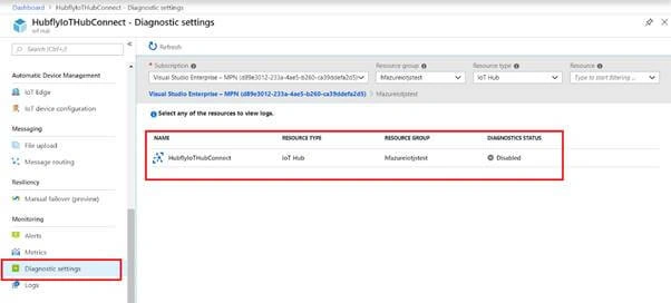 How To Setup Diagnostic Logs With An IoT Hub