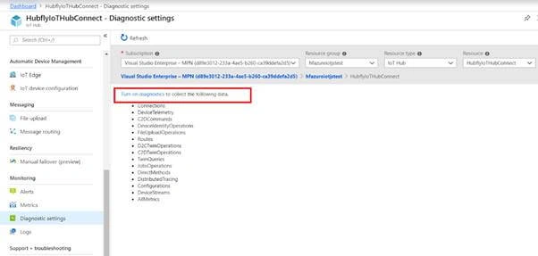 How To Setup Diagnostic Logs With An IoT Hub