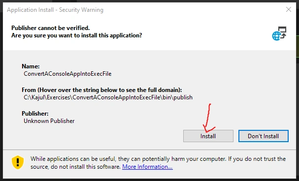 Share and Install C# Application