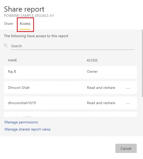Go to the Access tab