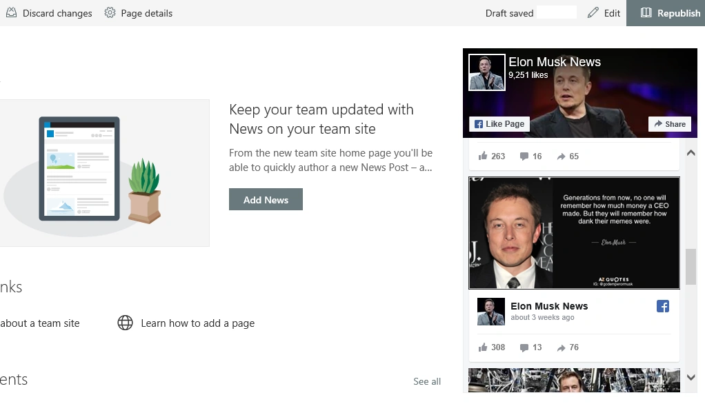 How To Show Facebook Posts On SharePoint Online Modern Page