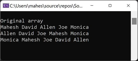 How To Sort An Array In Csharp