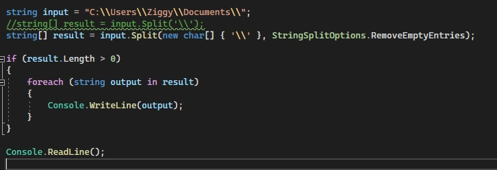 How to Split a String using Backslash as Delimiter