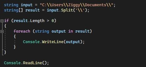 How to Split a String using Backslash as Delimiter