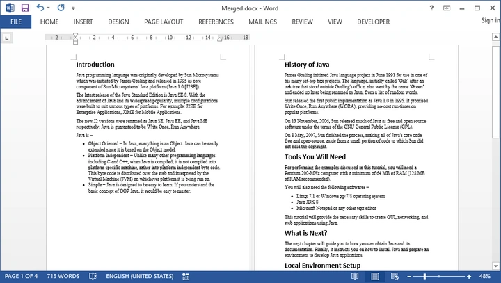 How To Split Or Merge Word Documents In Java