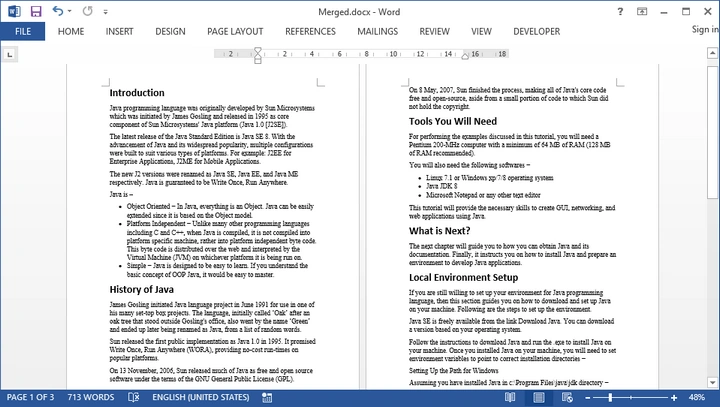 How To Split Or Merge Word Documents In Java