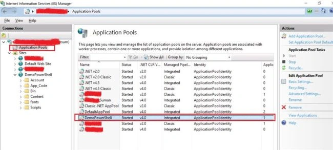 Start And Stop IIS App Pool 