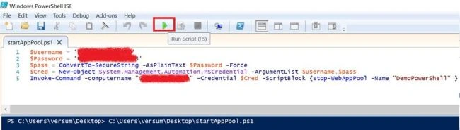 Start And Stop IIS App Pool 
