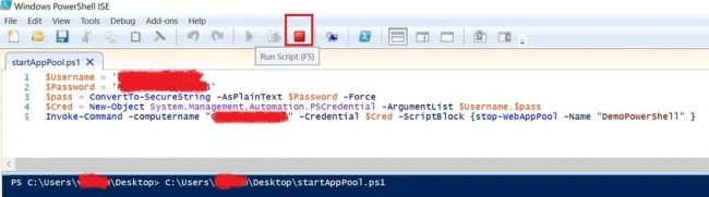 Start And Stop IIS App Pool 