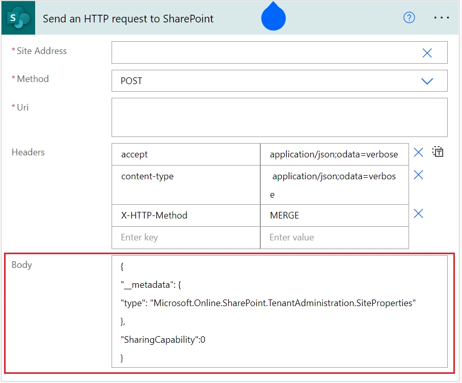 stop external sharing of the site using power automate