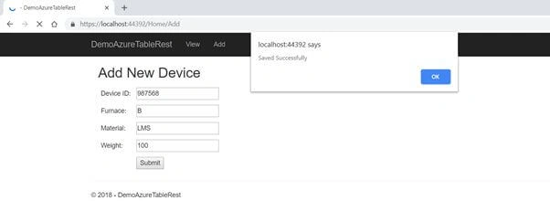 How To Store Data In Azure Table Storage Using Rest API in ASP.NET Core