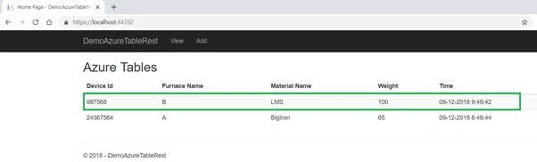 How To Store Data In Azure Table Storage Using Rest API in ASP.NET Core