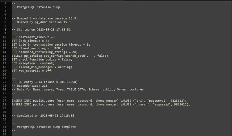 take Backup and Restore a table in PostgreSQL
