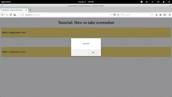 Screenshot of Web Application