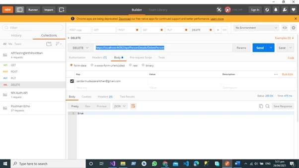 How To Test API Web Service In ASP.NET Core 5 Using Postman