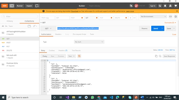 How To Test API Web Service In ASP.NET Core 5 Using Postman