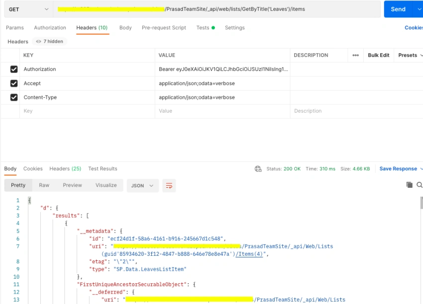 How to test SharePoint Online REST APIs using POSTMAN tool