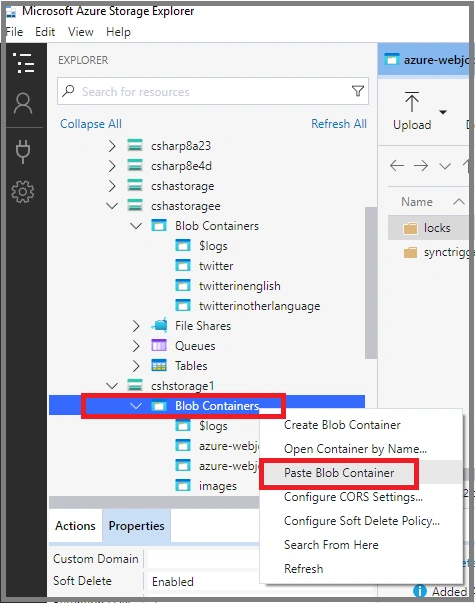 How to transfer Azure Storage blobs between the containers