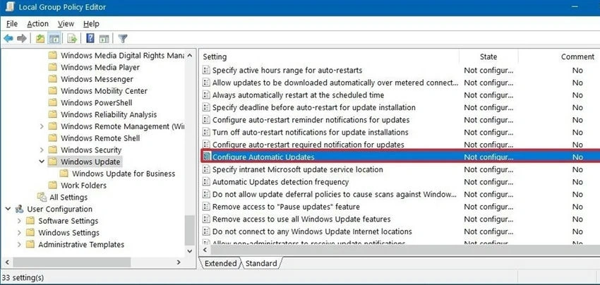 Configure automatic update
