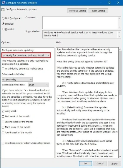 Notify for download and auto install