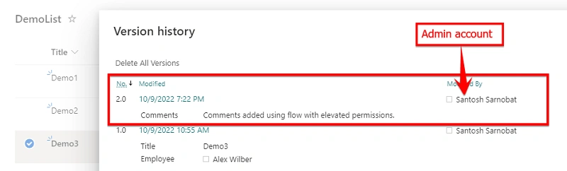 update list items with elevated access to read-only content using Power Automate