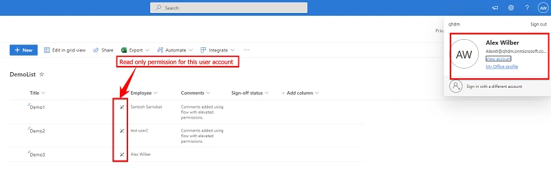 update list items with elevated access to read-only content using Power Automate