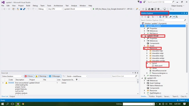 solution explorer