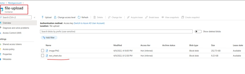 How to upload files into Azure Blog Storage using Azure functions in C#