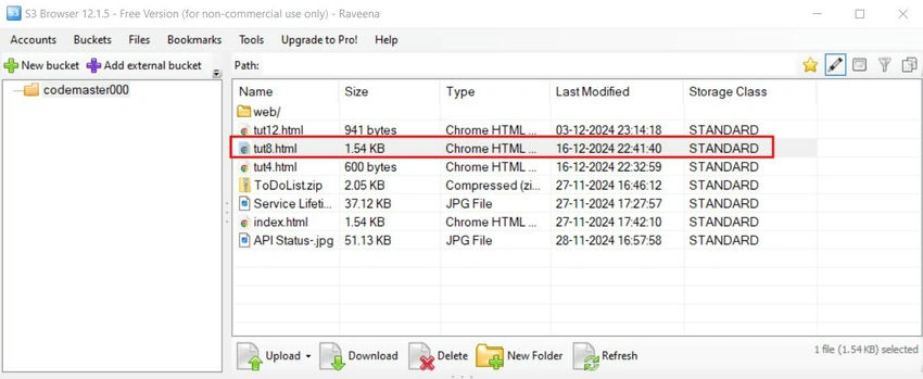File list