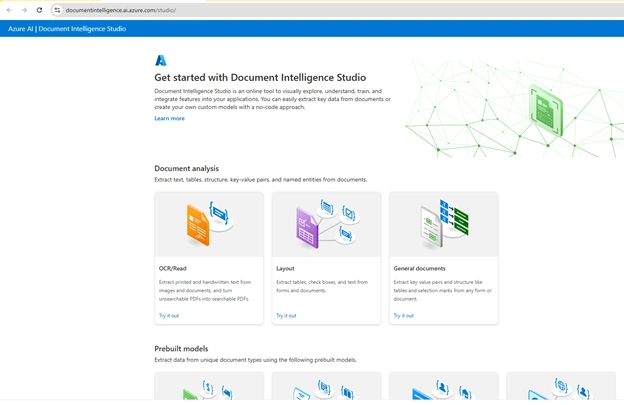 Get started with Document intelligence studio