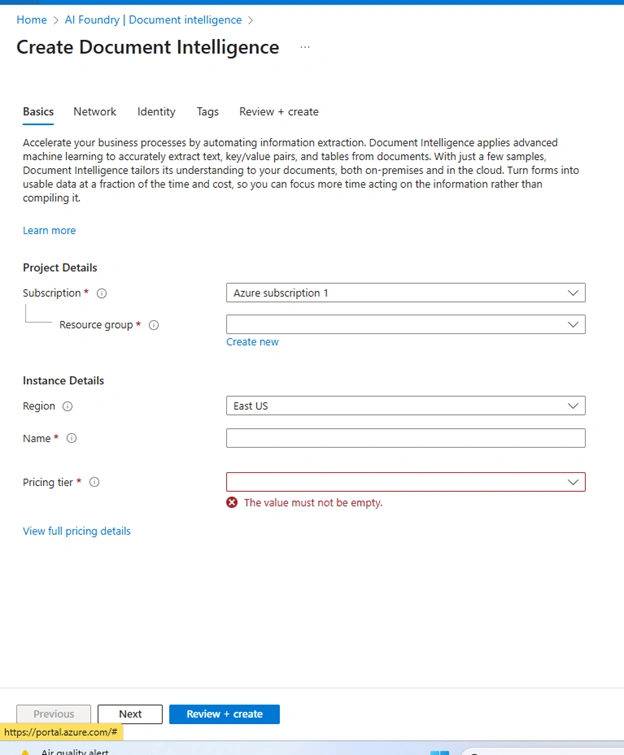 Create Document Intelligence