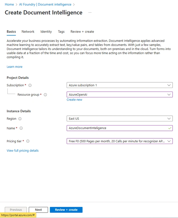 Create Document Intelligence