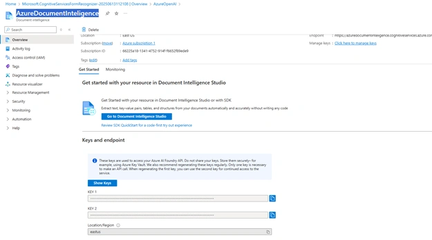 Click Azure Document Intelligence