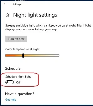 Schedule night light