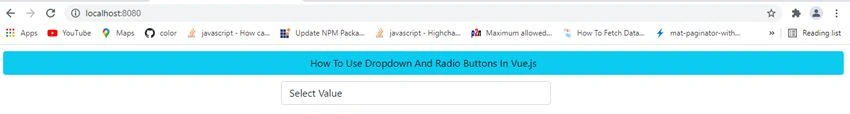 How To Use Dropdown And Radio Buttons In Vue.js