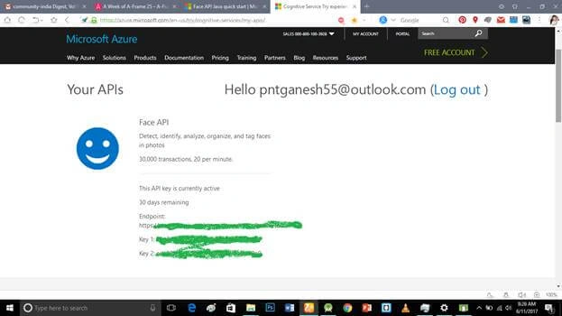 Microsoft Face API