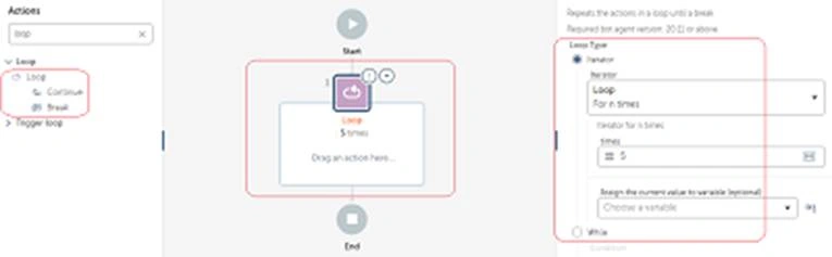 How to use For loop in Automation Anywhere