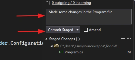 Commit All the Stages Changes