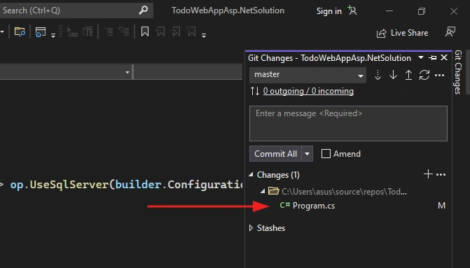 Check Changes In Project