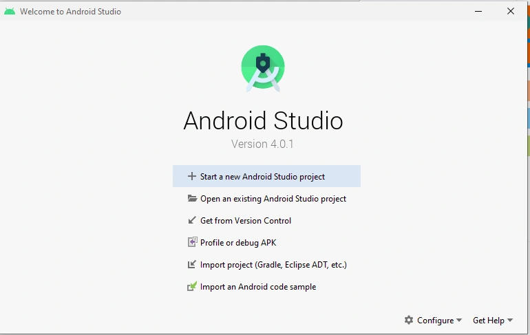 New project in Android