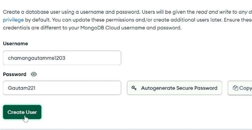 Create user